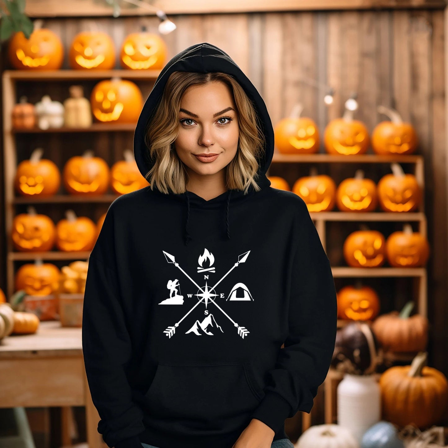 Hiking Camping Crossed Arrows Hoodie