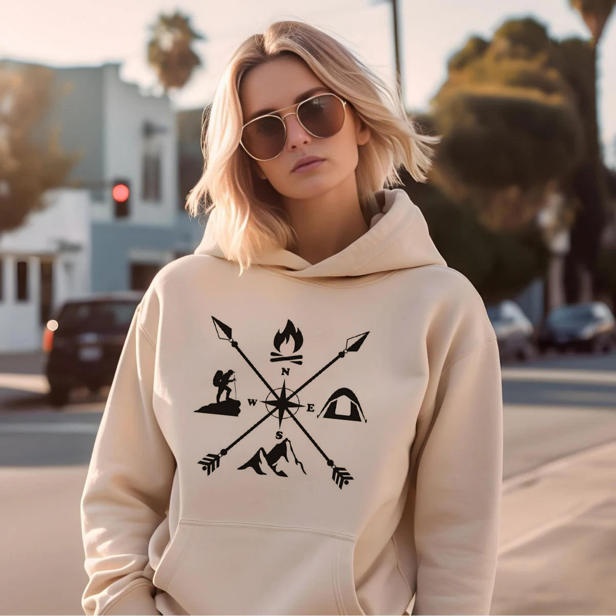 Hiking Camping Crossed Arrows Hoodie