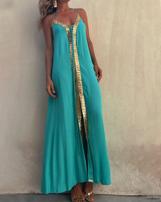 Loose-fitting Halterneck Maxi Dress