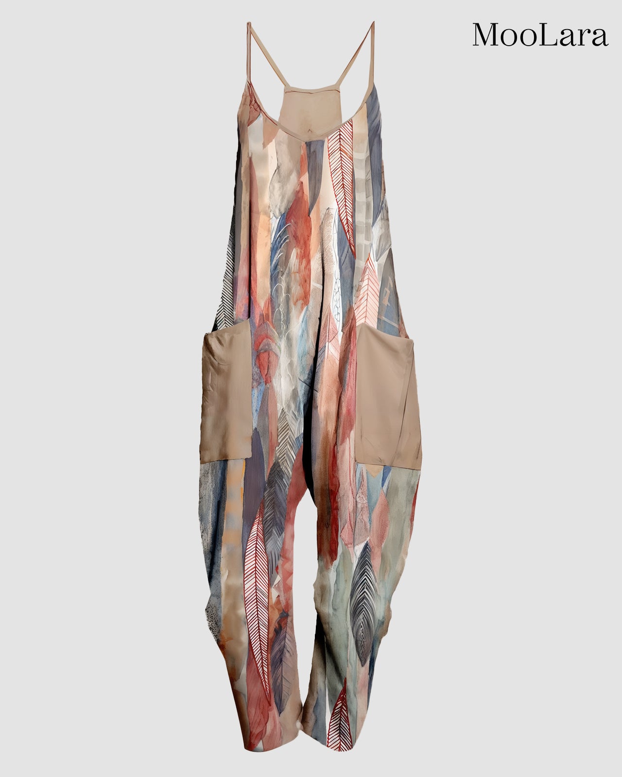 Ladies Printed Sleeveless Jumpsuit Harem Pants - 02