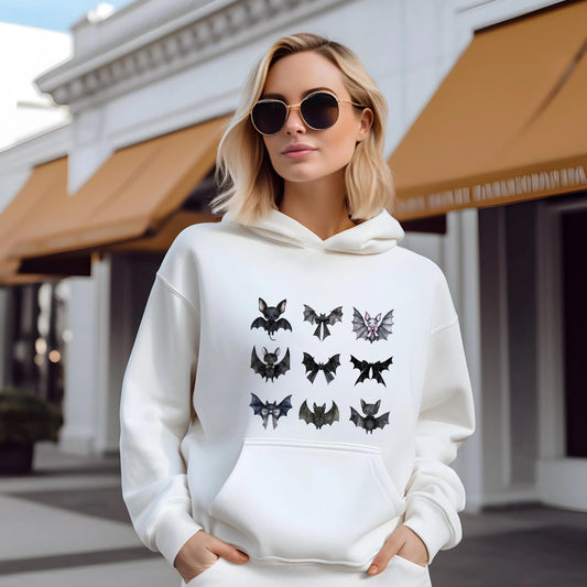 Women's Bat with Bow Print Hoodie