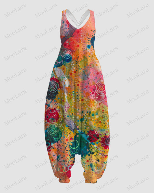 Women's Gradient Art Print Sleeveless Jumpsuit Harem Pants