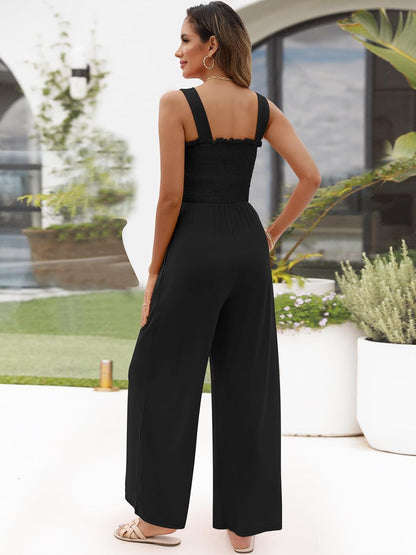 Sleeveless Loose High Waist Wide Leg Jumpsuit