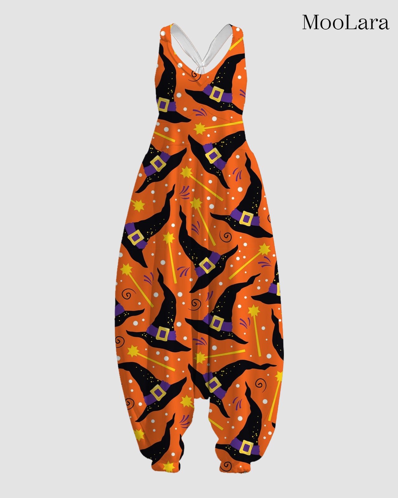 Women's Magic Hat Print Sleeveless Jumpsuit Harem Pants