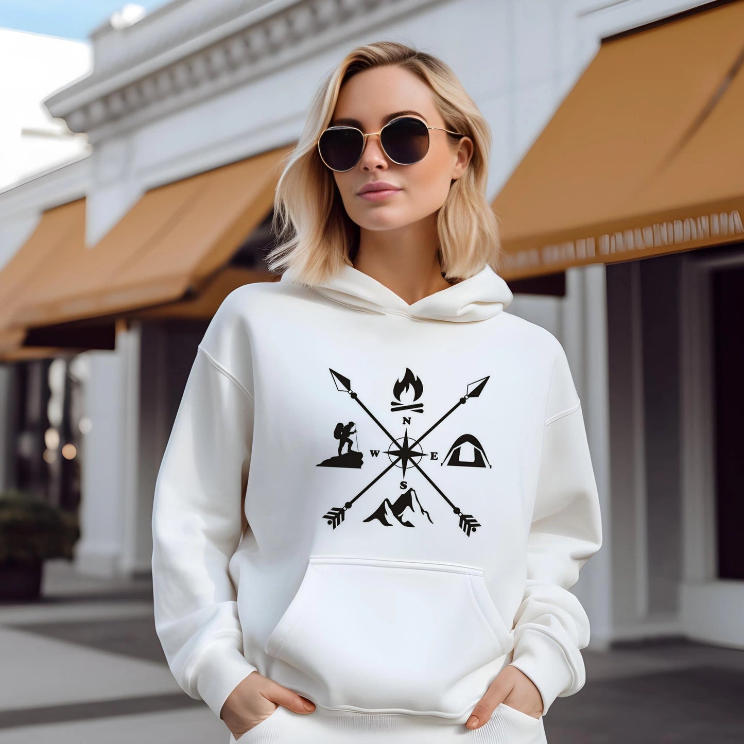 Hiking Camping Crossed Arrows Hoodie