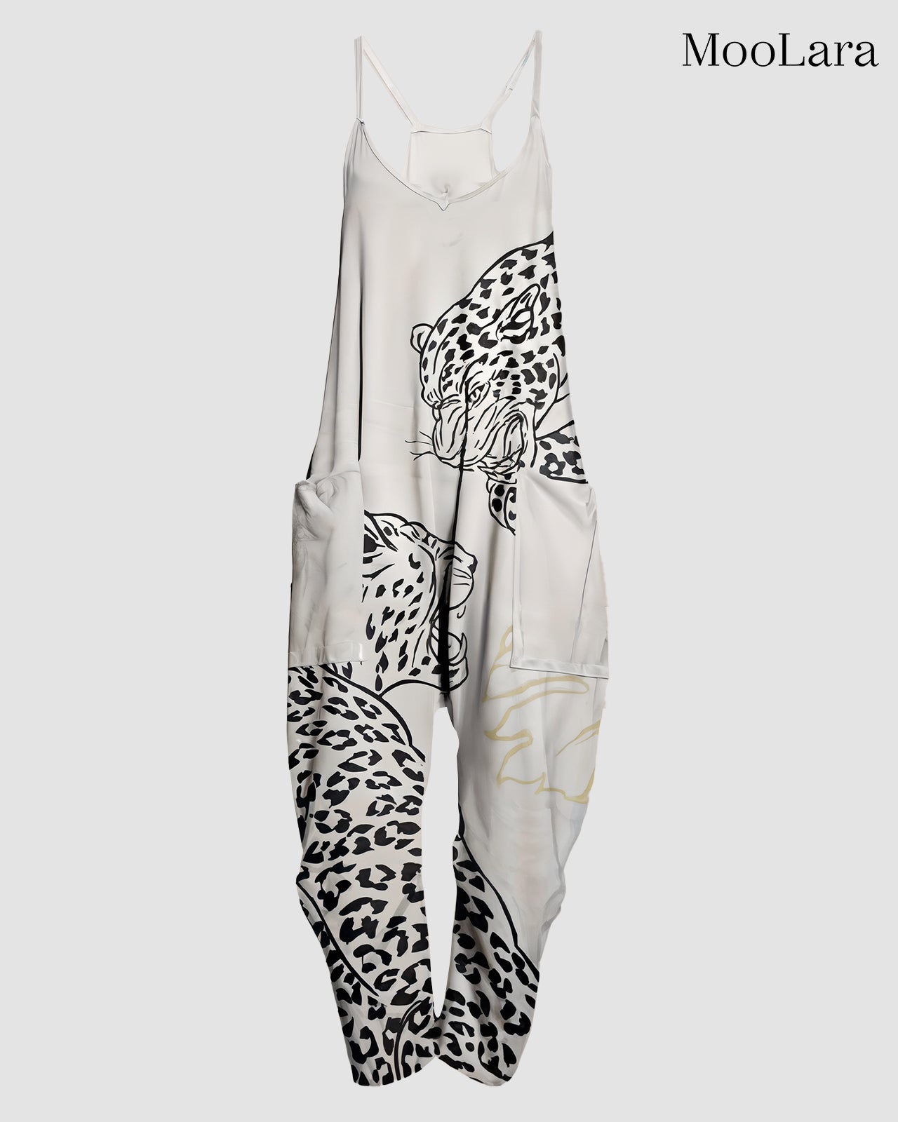 Women's Animal Print Sleeveless Jumpsuit Harem Pants