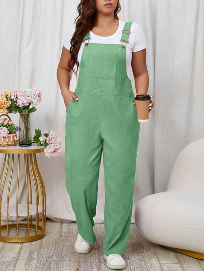 Solid Color Slant Pocket Jumpsuit (T-shirt not included)