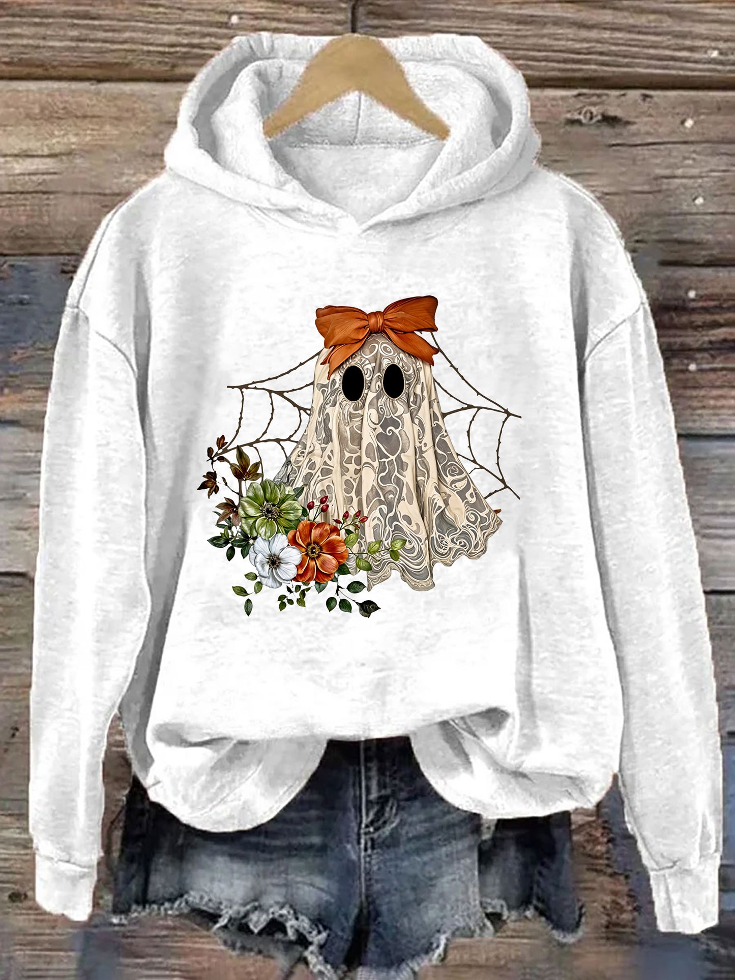 Halloween Lace Ghost Hoodie