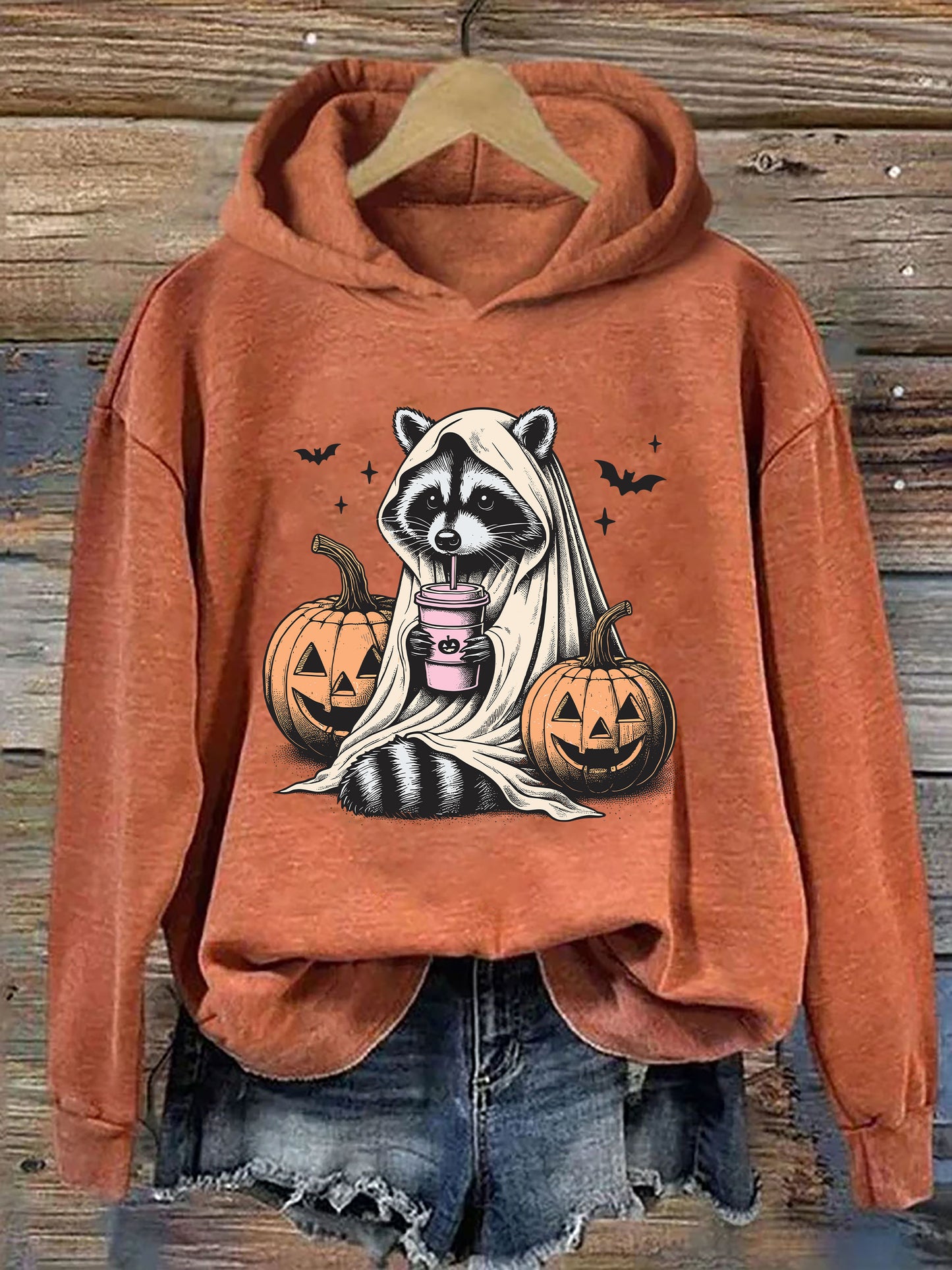 Halloween Raccoon Ghost Hoodie