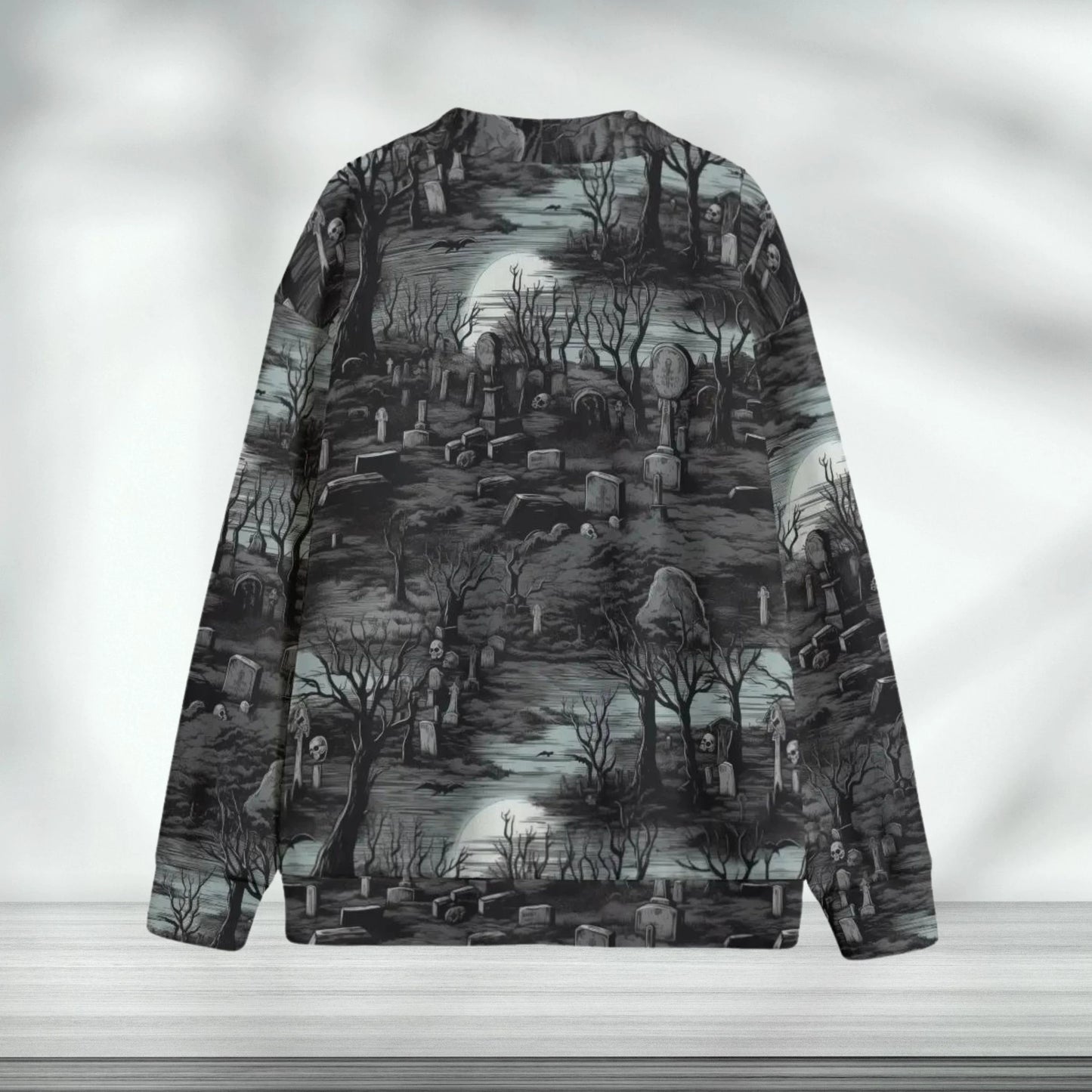 Halloween Spooky Tombstone Print Cardigan