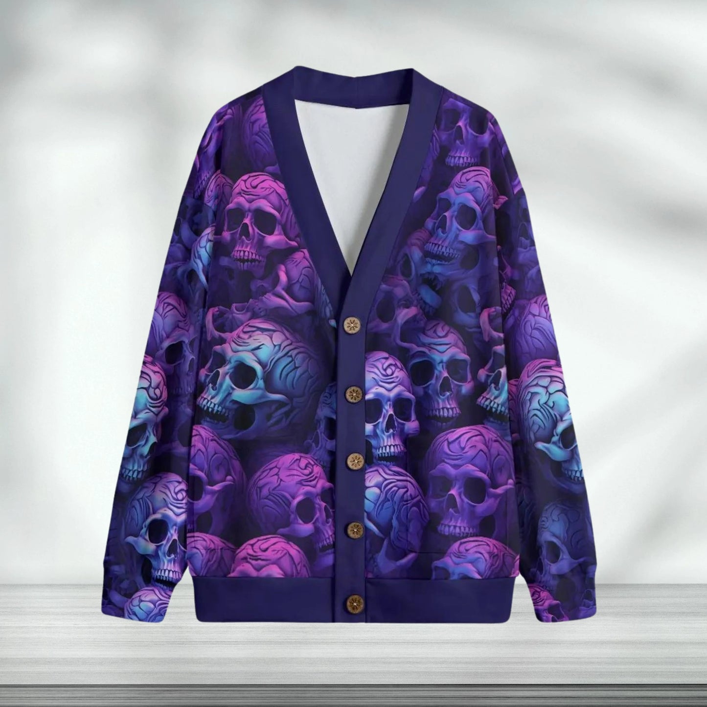 Purple Skulls Unisex Cardigan