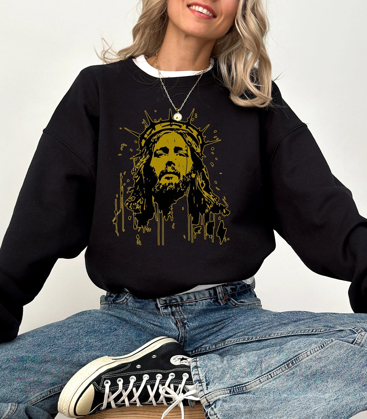 Vintage Jesus Graphic Sweatshirt