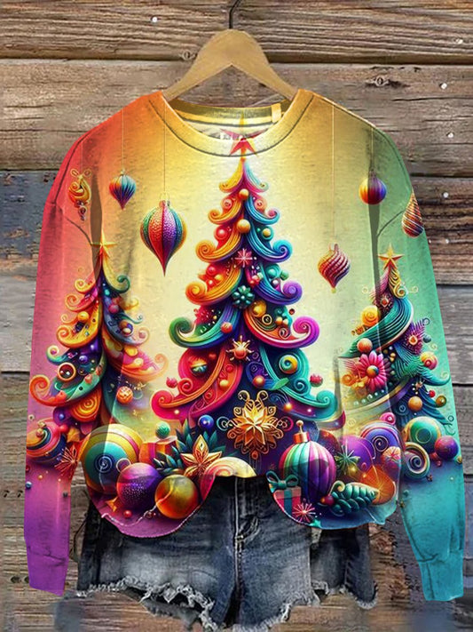 Christmas Tree Art Print Casual Sweatshirt